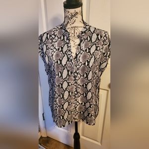 Shein notch neck snakeskin print top. Size medium.